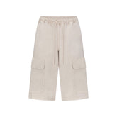 WOVEN MENS CARGO SHORT | STONE FLAT ON A WHITE BACKGROUND | FLT