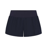 WOVEN COTTON FLUTTER SHORT | NAVY FLAT ON A WHITE BACKGROUND | FLT