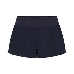 WOVEN COTTON FLUTTER SHORT | NAVY FLAT ON A WHITE BACKGROUND | FLT