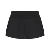 WOVEN COTTON FLUTTER SHORT | ONYX FLAT ON A WHITE BACKGROUND | FLT