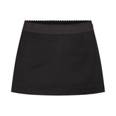 SATIN MINI SKIRT | OBSIDIAN FLAT ON A WHITE BACKGROUND | FLT