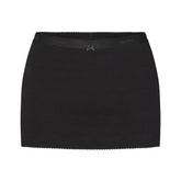 LOGO POINTELLE MICRO SKORT | SOOT FLAT ON A WHITE BACKGROUND | FLT
