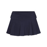 COTTON JERSEY FOLDOVER MINI SKORT | NAVY FLAT ON A WHITE BACKGROUND | FLT
