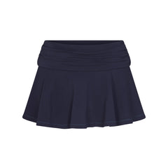 COTTON JERSEY FOLDOVER MINI SKORT | NAVY FLAT ON A WHITE BACKGROUND | FLT