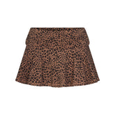 COTTON JERSEY FOLDOVER MINI SKORT | SIENNA NATURAL LEOPARD FLAT ON A WHITE BACKGROUND | FLT
