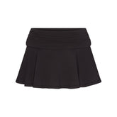 COTTON JERSEY FOLDOVER MINI SKORT | SOOT FLAT ON A WHITE BACKGROUND | FLT