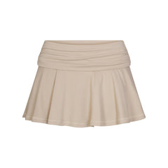 COTTON JERSEY FOLDOVER MINI SKORT | STONE FLAT ON A WHITE BACKGROUND | FLT