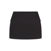 COTTON RIB FOLDOVER MINI SKIRT | SOOT FLAT ON A WHITE BACKGROUND | FLT