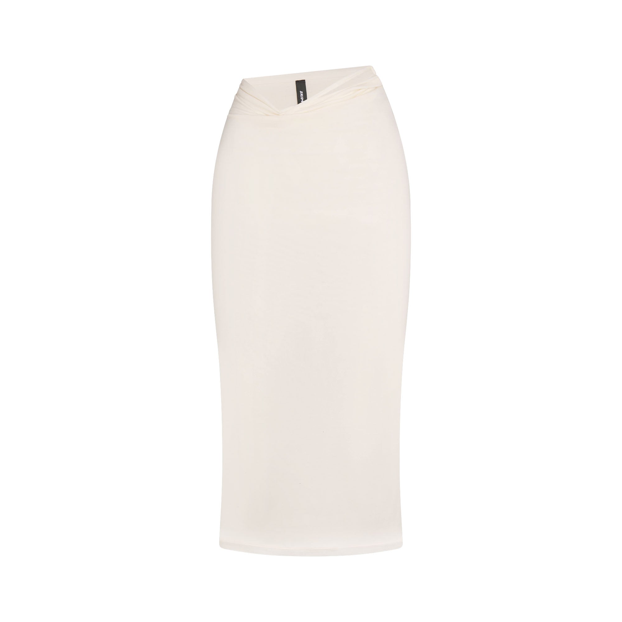 SHEER MODAL MIDI SKIRT | ECRU FLAT ON A WHITE BACKGROUND | FLT