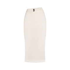 SHEER MODAL MIDI SKIRT | ECRU FLAT ON A WHITE BACKGROUND | FLT