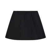COTTON POPLIN MINI SKIRT | ONYX FLAT ON A WHITE BACKGROUND | FLT