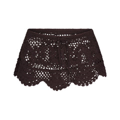 CROCHET COVER-UPS LOW RISE MINI SKIRT | PHOENIX FLAT ON A WHITE BACKGROUND | FLT