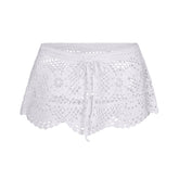 CROCHET COVER-UPS LOW RISE MINI SKIRT | SNOW FLAT ON A WHITE BACKGROUND | FLT