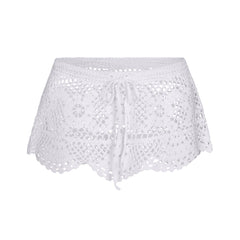 CROCHET COVER-UPS LOW RISE MINI SKIRT | SNOW FLAT ON A WHITE BACKGROUND | FLT