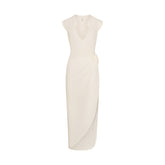 COTTON JERSEY COVER-UPS TIE DRESS | EGRET LAYS FLAT ON A WHITE BACKGROUND | FLT