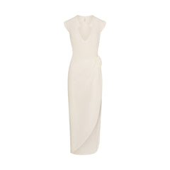 COTTON JERSEY COVER-UPS TIE DRESS | EGRET LAYS FLAT ON A WHITE BACKGROUND | FLT