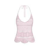 CROCHET COVER-UPS CAMI | CHERRY BLOSSOM FLAT ON A WHITE BACKGROUND | FLT