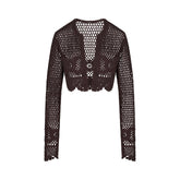 CROCHET COVER-UPS CROPPED CARDIGAN | PHOENIX FLAT ON A WHITE BACKGROUND | FLT
