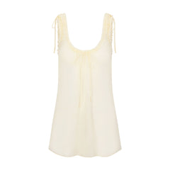 SKIMS ROMANCE MINI DRESS | BUTTER FLAT ON A WHITE BACKGROUND | FLT
