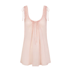 SKIMS ROMANCE MINI DRESS | MORGANITE FLAT ON A WHITE BACKGROUND | FLT