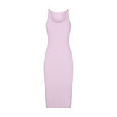 COTTON RIB TANK MIDI DRESS | SUGAR PLUM FLAT ON A WHITE BACKGROUND | FLT