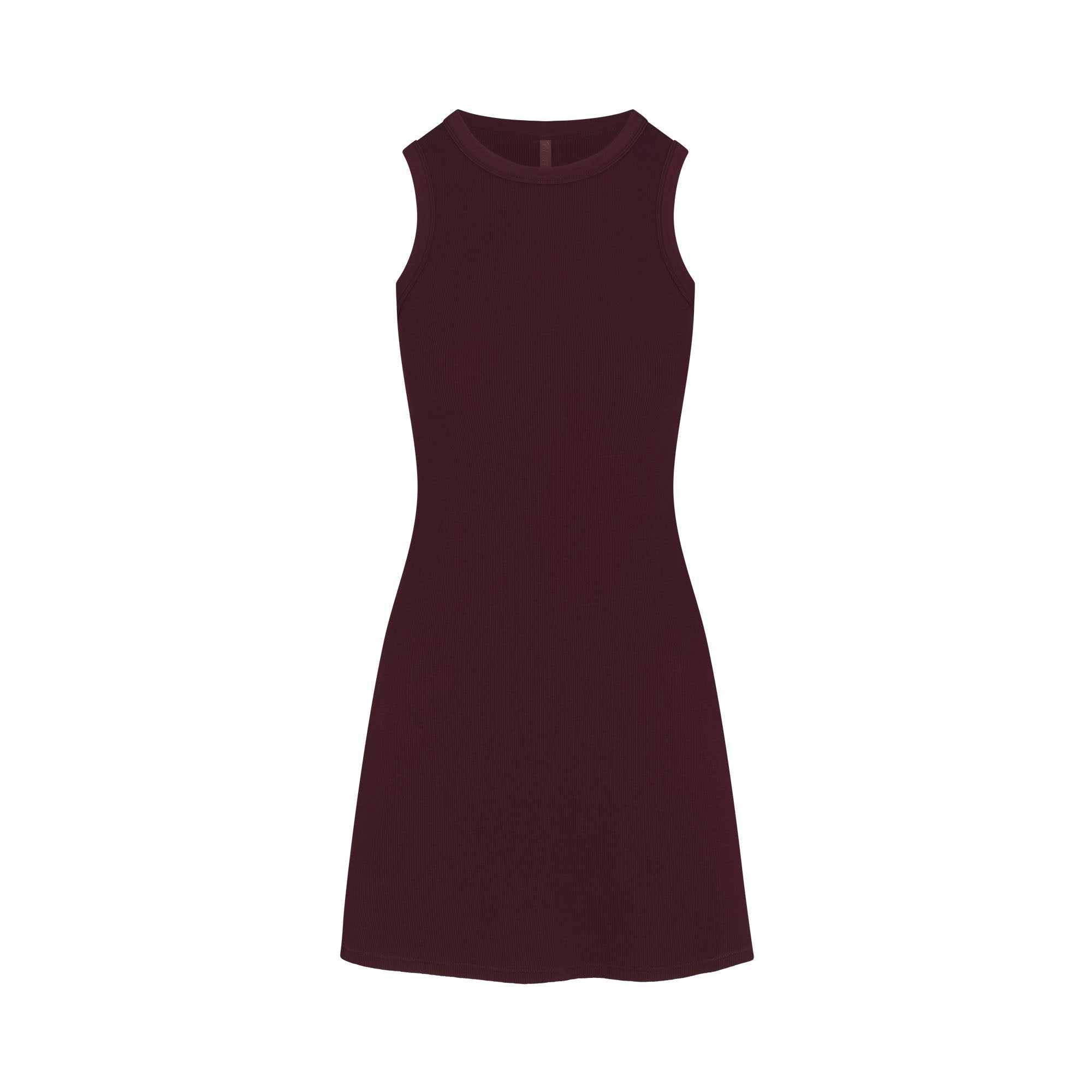 COTTON RIB TANK DRESS | CURRANT FLAT ON A WHITE BACKGROUND | FLT