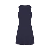 COTTON RIB TANK DRESS | NAVY FLAT ON A WHITE BACKGROUND | FLT