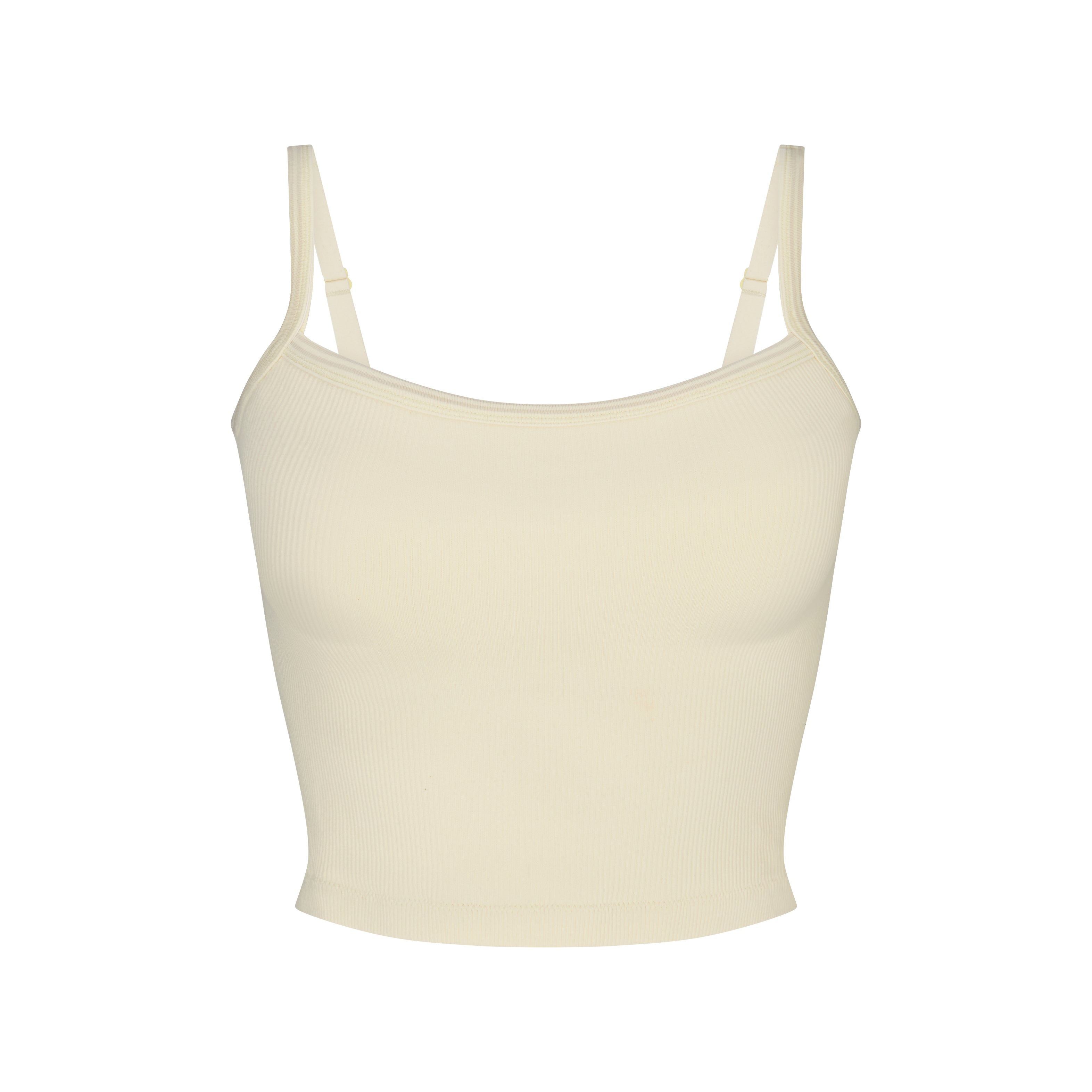 NikeSKIMS RIBBED SEAMLESS CAMI | LEMON DROP & LAYS FLAT ON A WHITE BACKGROUND | FLT