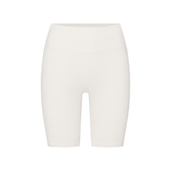 NikeSKIMS MATTE 5" BIKER SHORT | IVORY LAYS FLAT ON A WHITE BACKGROUND | FLT