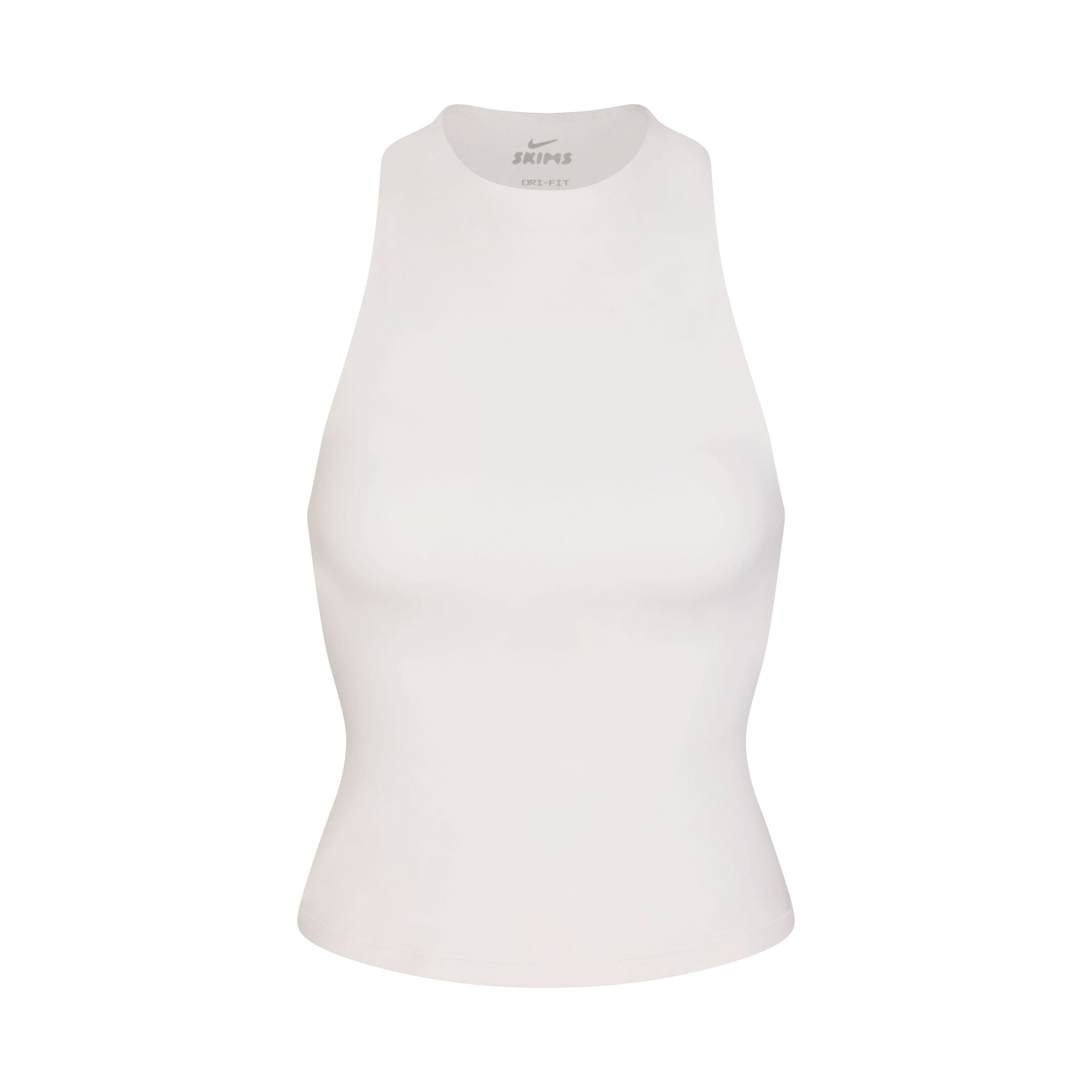 NikeSKIMS MATTE MOCK NECK RACER TANK | IVORY LAYS FLAT ON A WHITE BACKGROUND | FLT