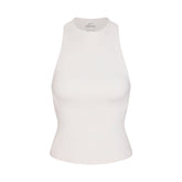 NikeSKIMS MATTE MOCK NECK RACER TANK | IVORY LAYS FLAT ON A WHITE BACKGROUND | FLT