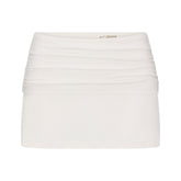 NikeSKIMS AIRY FOLDOVER SKORT | IVORY LAYS FLAT ON A WHITE BACKGROUND | FLT