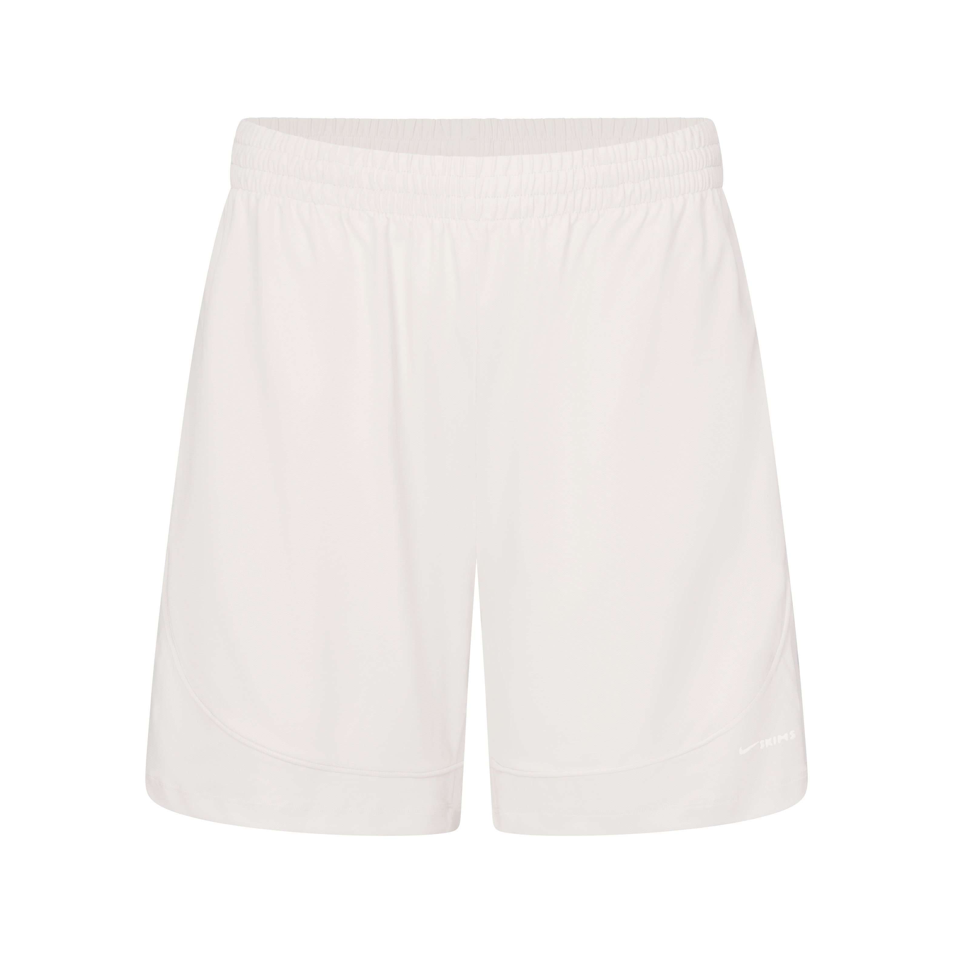 NikeSKIMS AIRY RELAXED SHORT | IVORY LAYS FLAT ON A WHITE BACKGROUND | FLT