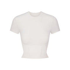NikeSKIMS MATTE CORSET CROP TOP | IVORY LAYS FLAT ON A WHITE BACKGROUND | FLT