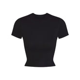 NikeSKIMS MATTE CORSET CROP TOP | OBSIDIAN LAYS FLAT ON A WHITE BACKGROUND | FLT
