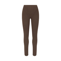 NikeSKIMS MATTE HIGH WAIST CORSET 26" LEGGING | DARK SEPIA LAYS FLAT ON A WHITE BACKGROUND | FLT
