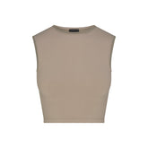 NikeSKIMS RIBBED SEAMLESS MUSCLE TANK | DRIFTWOOD & LAYS FLAT ON A WHITE BACKGROUND | FLT