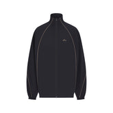 NikeSKIMS STRETCH NYLON OVERSIZED JACKET | OBSIDIAN LAYS FLAT ON A WHITE BACKGROUND | FLT