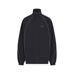 NikeSKIMS STRETCH NYLON OVERSIZED JACKET | OBSIDIAN LAYS FLAT ON A WHITE BACKGROUND | FLT