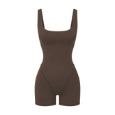NikeSKIMS MATTE CORSET 2" ONE PIECE | DARK SEPIA LAYS FLAT ON A WHITE BACKGROUND | FLT
