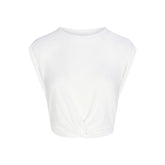 NikeSKIMS PERFORMANCE COTTON BLEND CROP TWIST TANK | SNOW & LAYS FLAT ON A WHITE BACKGROUND | FLT