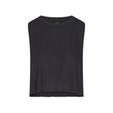 NikeSKIMS PERFORMANCE COTTON BLEND CROP TANK | OBSIDIAN & LAYS FLAT ON A WHITE BACKGROUND | FLT