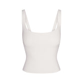 NikeSKIMS MATTE SQUARE NECK TANK | IVORY LAYS FLAT ON A WHITE BACKGROUND | FLT