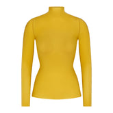 NikeSKIMS WEIGHTLESS LAYERS MOCK NECK LONG SLEEVE TOP | CITRINE & LAYS FLAT ON A WHITE BACKGROUND | FLT
