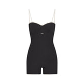 COTTON RIB ONESIE | SOOT CONTRAST FLAT ON A WHITE BACKGROUND | FLT