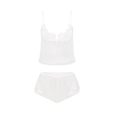 SKIMS ROMANCE CAMI AND SHORT SET | IVORY FLAT ON A WHITE BACKGROUND | FLT