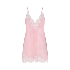SILK LACE MINI SLIP DRESS | PEONY TONAL FLAT ON A WHITE BACKGROUND | FLT