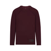 NikeSKIMS AIRY V-NECK OVERSIZED LONG SLEEVE TOP | CURRANT FLAT ON A WHITE BACKGROUND | FLT
