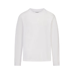 HEAVYWEIGHT COTTON MENS RELAXED LONG SLEEVE T-SHIRT | CHALK FLAT ON A WHITE BACKGROUND | FLT