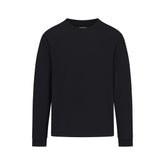 HEAVYWEIGHT COTTON MENS RELAXED LONG SLEEVE T-SHIRT | OBSIDIAN FLAT ON A WHITE BACKGROUND | FLT